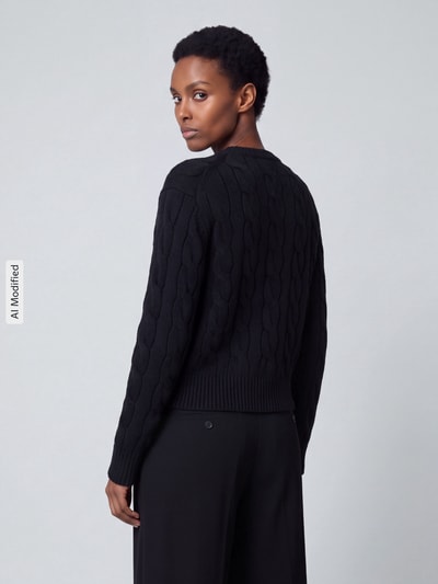 Polo Ralph Lauren Kaschmirpullover mit Zopfmuster Black 5