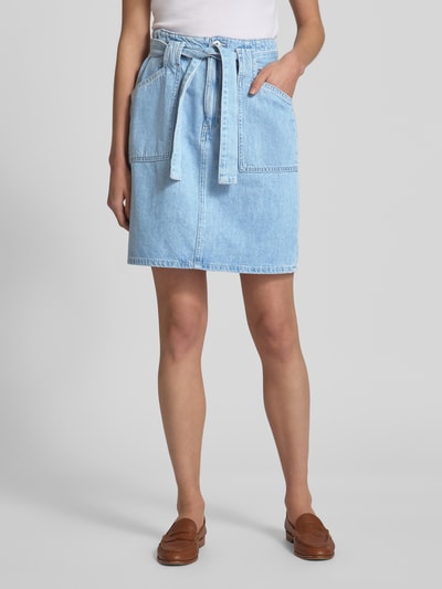 Mustang Knielanger Jeansrock mit Bindegürtel Modell 'Style Blossom' Jeansblau 4