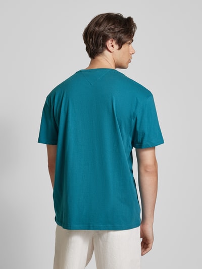 Tommy Jeans Regular Fit T-Shirt mit Label-Stitching Petrol 5