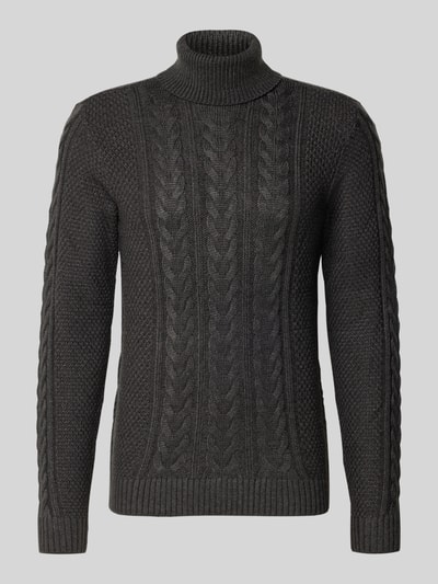 Blend Strickpullover mit Rollkragen Modell 'BASIM' Anthrazit 2