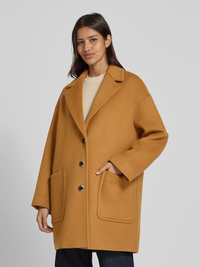 MAX&Co. Relaxed fit lange wollen jas met reverskraag, model 'TAROCCO' Camel - 4