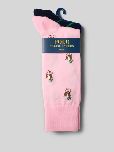 Polo Ralph Lauren Underwear Sokken met logostitching in een set van 2 paar Roze - 3