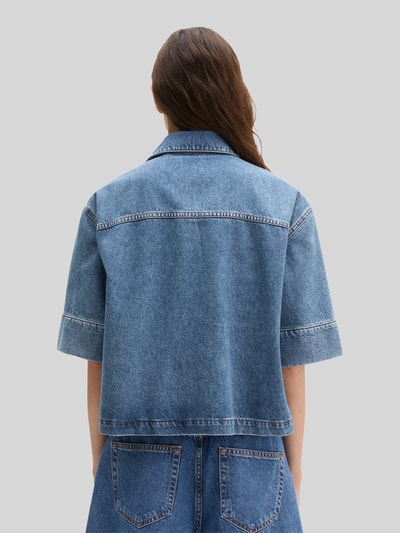 Marc O'Polo Regular Fit Kurzarmbluse aus Baumwolle-Lyocell-Mix Ocean Melange 5