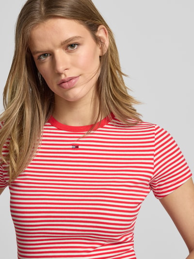 Tommy Jeans slim fit T-shirt van katoenmix Rood - 3