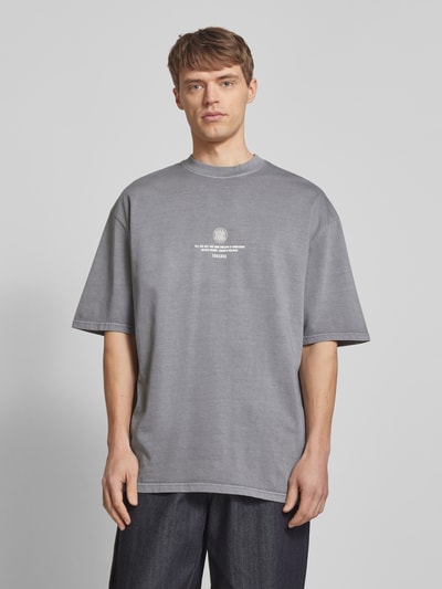 Pegador Oversized T-Shirt mit Label-Print Modell 'BAYLOR' Anthrazit 4