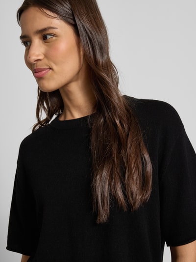 0039 Italy Bluzka z dzianiny z mieszanki kaszmiru model ‘Ines’ Czarny 3