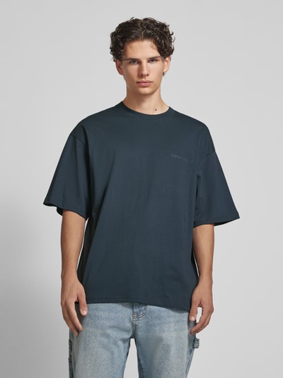 REVIEW Essentials oversized T-shirt  Marineblauw - 4