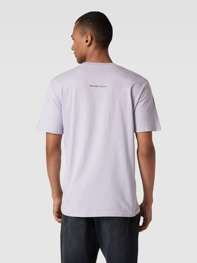 SELECTED HOMME T-shirt met label- en motiefprint Lila - 5