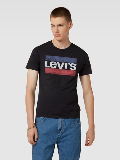 Levi's® T-shirt met labelprint Zwart - 4