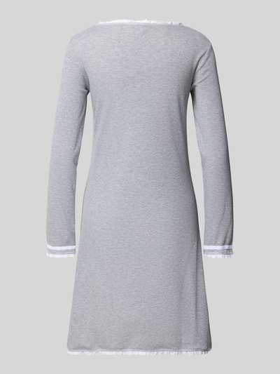 LOUIS & LOUISA Regular fit nachthemd met statementstitching, model 'Kuscheln' Middengrijs - 3