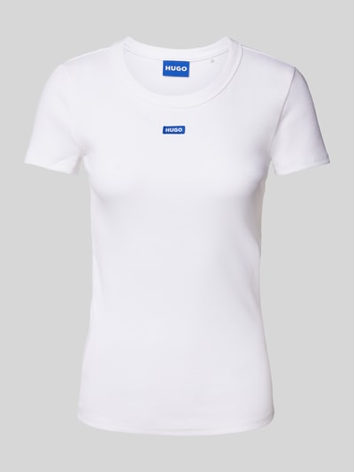 Hugo Blue T-Shirt mit Label-Detail Weiss 1