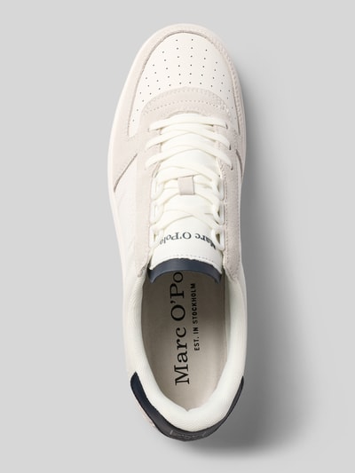 Produktfoto, Low Top Sneaker aus echtem Rindsleder von Marc O'Polo in Unifarbe, abgerundete Spitze, Logo-Prägung, glattes Leder, flache Sohle