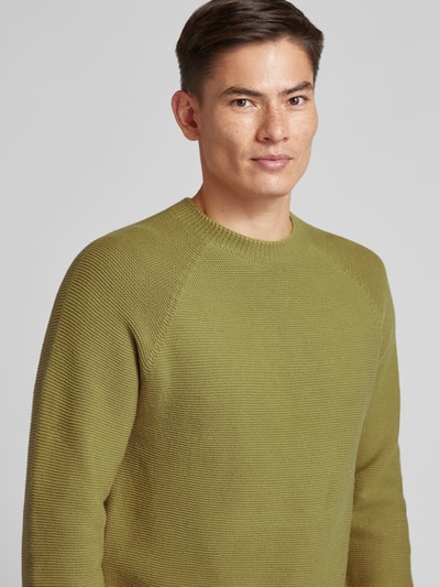 JAKE*S STUDIO MEN Strickpullover mit Rundhalsausschnitt Senf 3