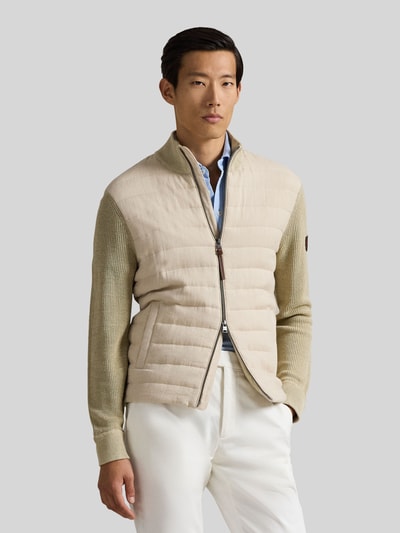Polo Ralph Lauren Regular Fit Strickjacke aus Material-Mix mit Steppeinsatz Beige 4