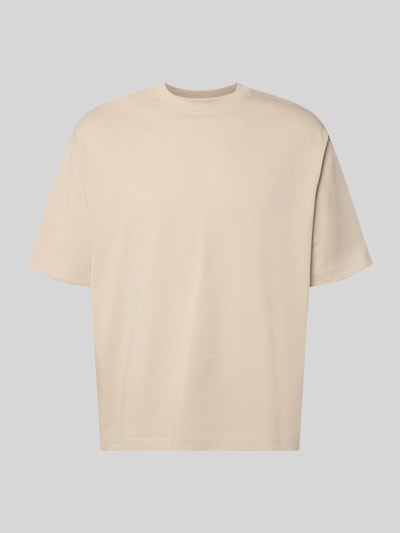 Produktfoto, Relaxed Fit T-Shirt aus reiner Baumwolle Modell 'RELEXASPEN' von SELECTED HOMME in Unifarbe, Rundhals, kurzarm, Feinrippstruktur