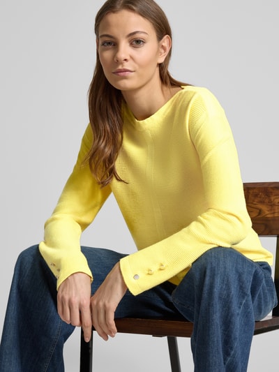 Betty Barclay Strickpullover aus Viskose-Mix mit gerippten Abschlüssen Gelb 3