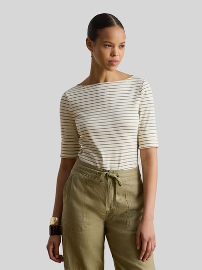 Lauren Ralph Lauren regular fit T-shirt van katoenmix Zand - 4
