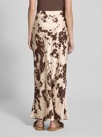 Neo Noir Maxirock im Allover-Look mit elastischem Bund Dunkelbraun 5