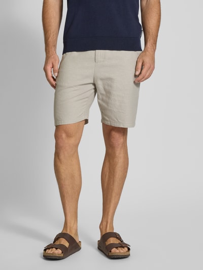 Scotch & Soda Regular Fit Shorts aus Baumwoll-Leinen-Mix Modell 'Seasonal core' Hellgrau 4