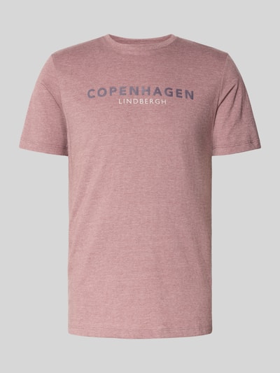 Lindbergh T-shirt met labelprint Mauve - 2