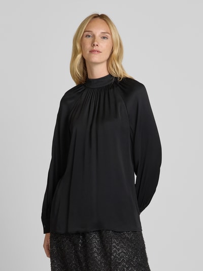 Oui Bluse aus Viskose mit Raffungen Black 4