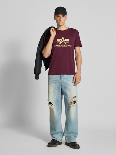Alpha Industries T-Shirt mit Label-Print Bordeaux 1