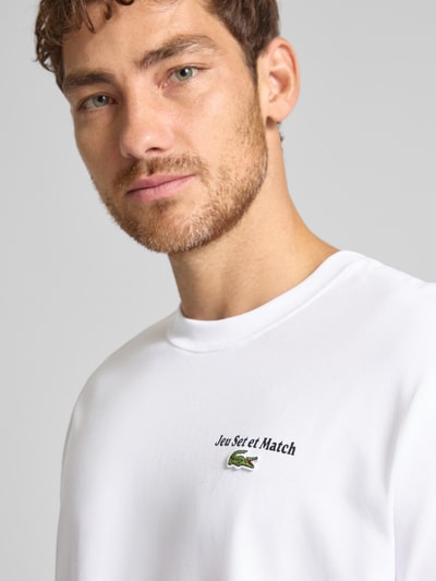 Lacoste Loose Fit T-Shirt aus reiner Baumwolle Weiss 3