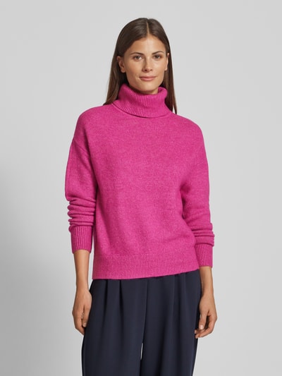 Christian Berg Woman Strickpullover aus Viskose mit Rollkragen Fuchsia 4