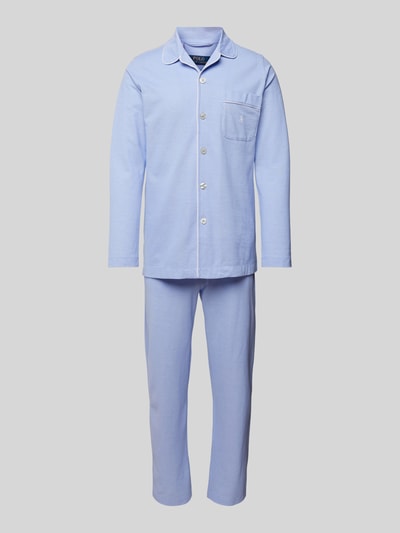 Polo Ralph Lauren Underwear Slim Fit Pyjama mit Brusttasche Hellblau 1