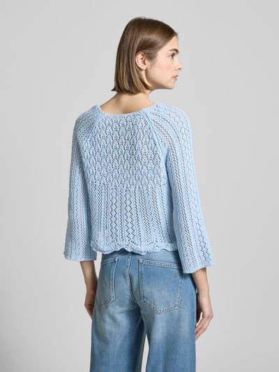 Only Cropped Strickpullover mit Baumwoll-Anteil Modell 'NOLA' Hellblau 5