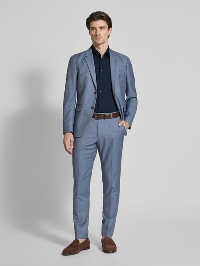 Jake*s Slim Fit Kurzarmhemd in kurzärmeligem Design Marine 1