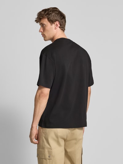 HUGO T-shirt met labelprint, model 'Dinkee' Zwart - 5