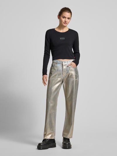 Levi's® Cropped Longsleeve mit geripptem Rundhalsausschnitt Black 1