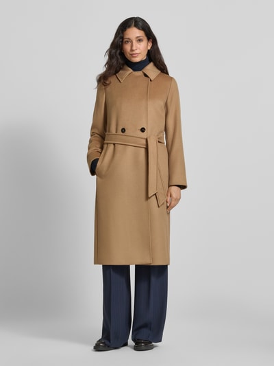 Max Mara Studio Regular Fit Mantel aus reiner Schurwolle Modell 'BCOLLAG' Camel 4
