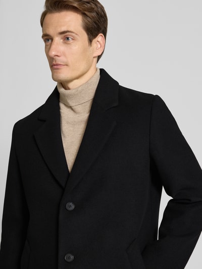 Antony Morato Regular fit lange jas met reverskraag, model 'Rupert' Zwart - 3