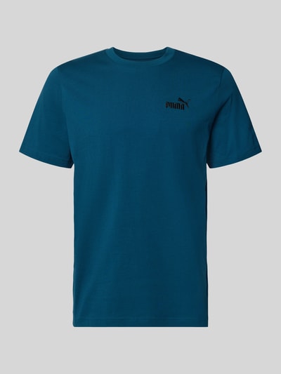 Produktfoto, Regular Fit T-Shirt mit Logo-Stitching von PUMA PERFORMANCE aus Reine Baumwolle in Blau, Rundhalsausschnitt, Rückenlänge 67 cm bei Größe M