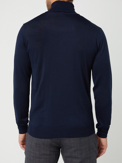 Casual Friday Gebreide pullover met labeldetail Marineblauw - 5