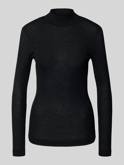 Rich & Royal Shirt met lange mouwen van viscosemix met opstaande kraag Zwart - 2