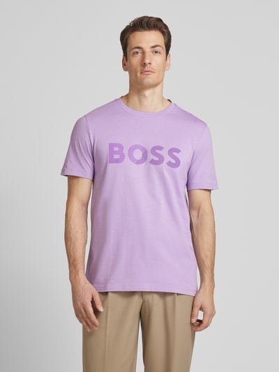 BOSS Green T-Shirt mit Label-Print Flieder 4