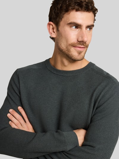 Tom Tailor Regular fit pullover met crew neck kraag Olijfgroen - 3