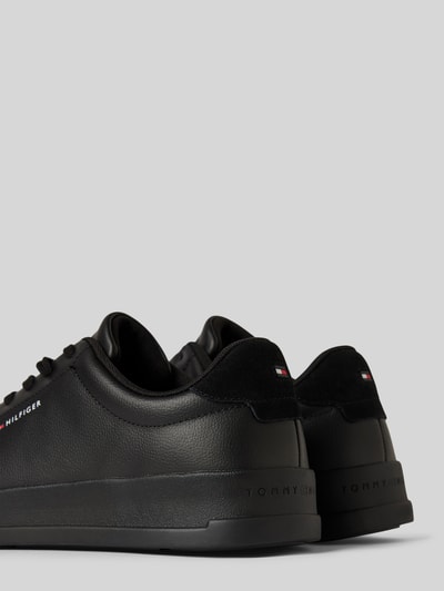 Tommy Hilfiger Ledersneaker mit Label-Print Modell 'COURT LEATHER GRAINESS' Black 2