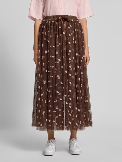 miss goodlife Długa spódnica ze wzorem na całej powierzchni i elastycznym pasem Czekoladowy 4