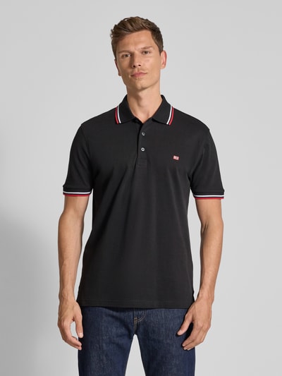Christian Berg Men Poloshirt met labelstitching Zwart - 4