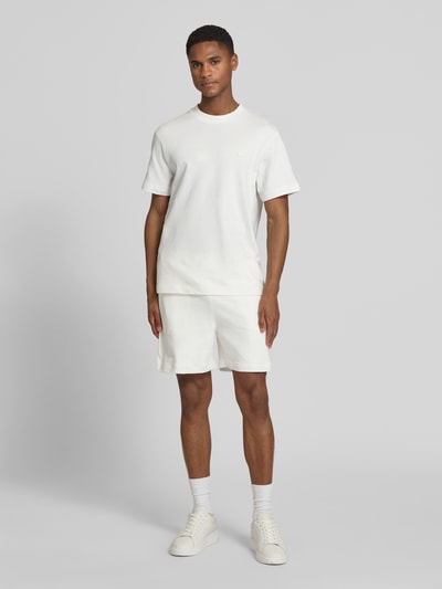 Lacoste Regular Fit Sweatshorts aus reiner Baumwolle Offwhite 1