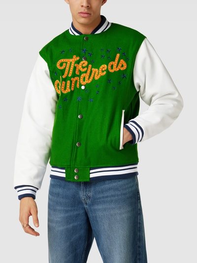 The Hundreds Kurtka baseballowa z detalami z logo Zielony 4