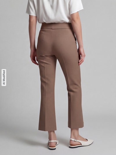 SEDUCTIVE Regular fit bell bottom van viscosemix model 'SLOANNE' Camel - 5