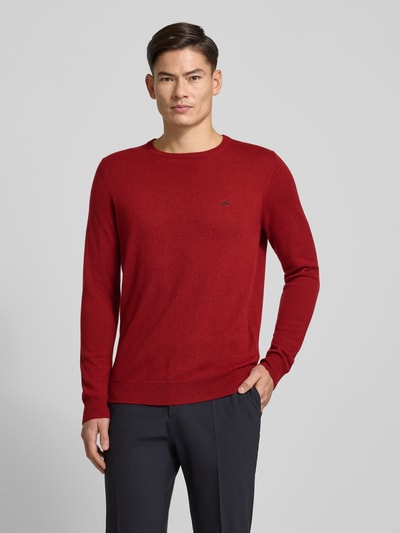 Fynch-Hatton Regular Fit Pullover mit Kaschmir-Anteil Modell 'Merino' Dunkelrot 4