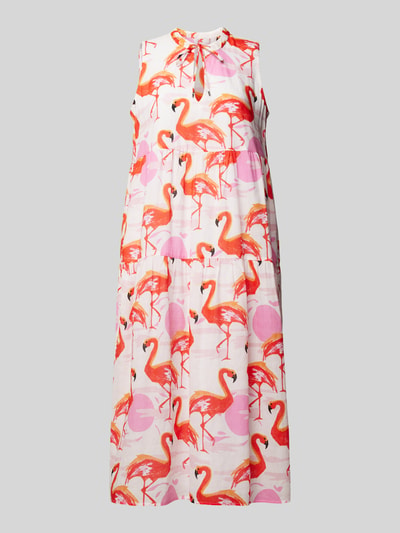 Marc Cain Midi-jurk met all-over motiefprint Felroze - 2