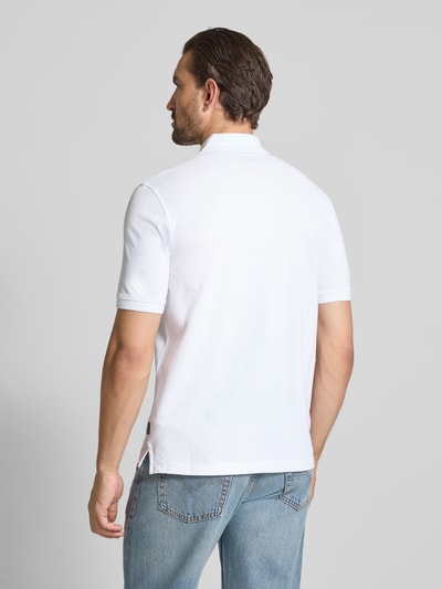 bugatti Regular Fit Poloshirt mit Reißverschluss Weiss 5