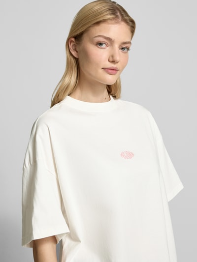 Pegador Oversized T-shirt met labelprint, model 'KIMI' Ecru - 3